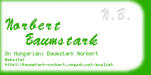 norbert baumstark business card
